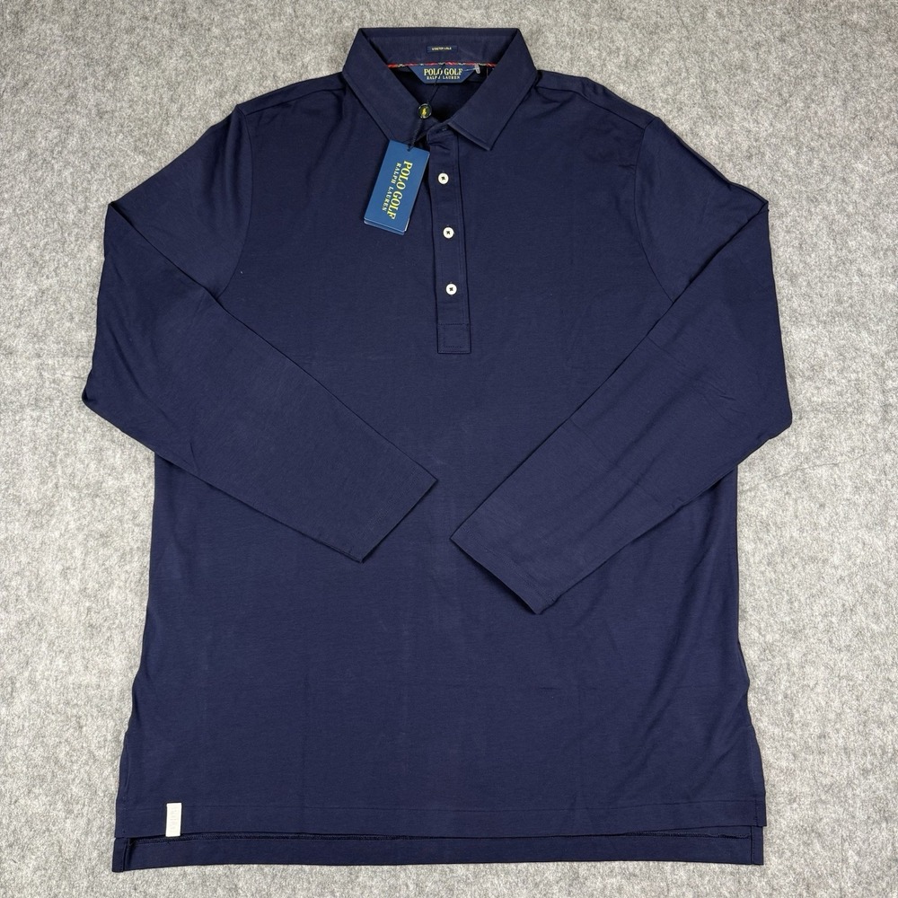 Polo Golf Ralph Lauren NWT Stretch Lisle Polo Shirt Navy Blue Men's XL MSRP $125